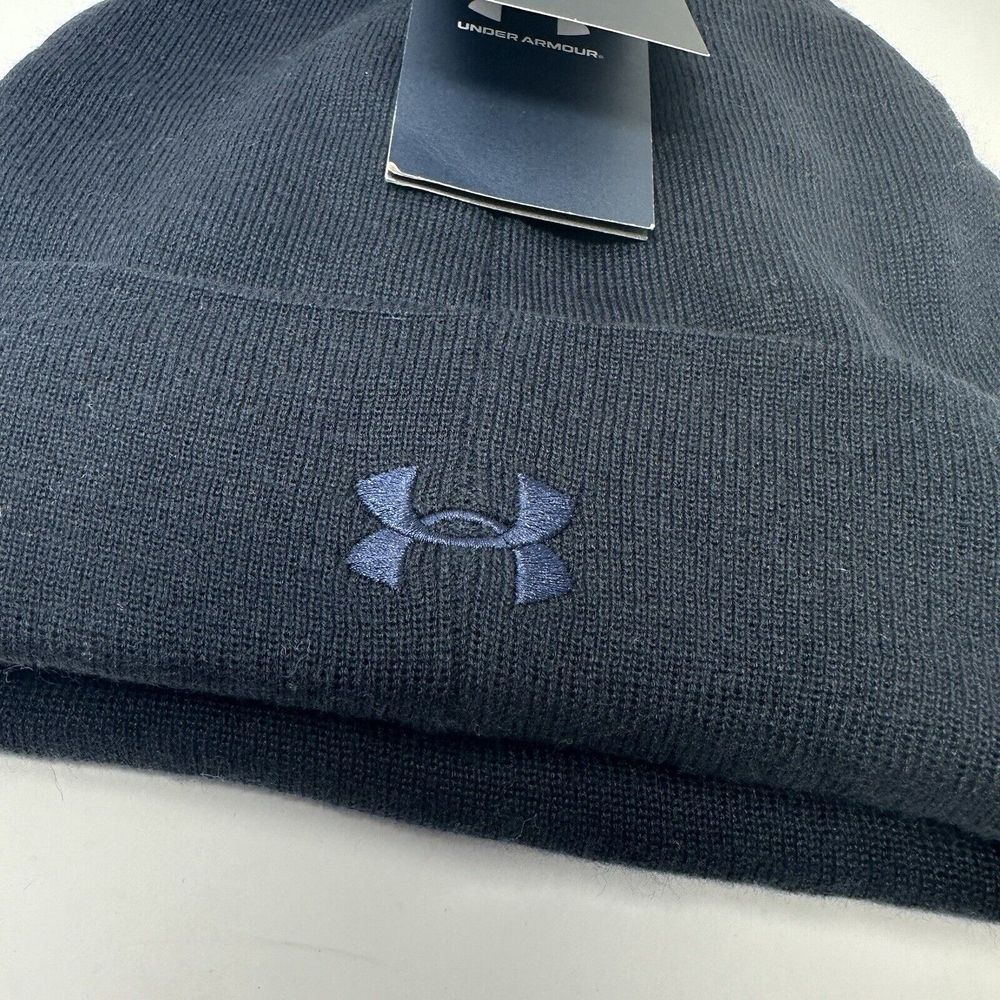 NEW Under Armour Naval Academy Midshipmen Navy Cuffed‎ Pom Hat Winter Cap Beanie - Picture 5 of 8